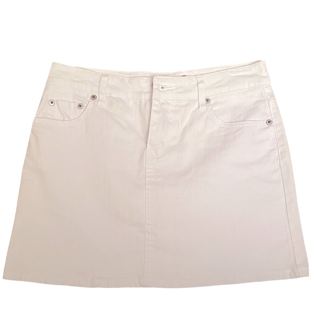 Ci Sono White Denim Skirt Size 5 Juniors Neutral Versatile Casual Everyday Short